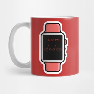 Smart Watch with Straps Sticker design vector illustration. Technology object icon concept. Smart technology device symbol sticker vector design with shadow. Mug